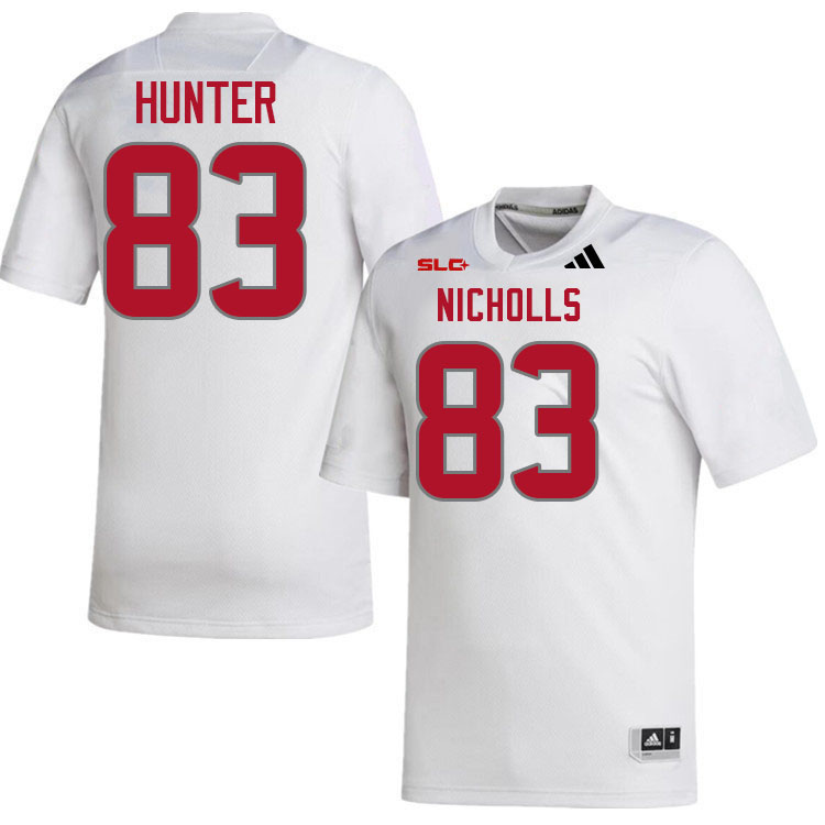 Nicholls Colonels #83 Everett Hunter College Football Jerseys,Uniforms Stitched-White